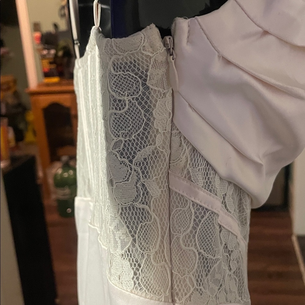 Chic Cream Lace Mini Dress - Picture 7 of 10